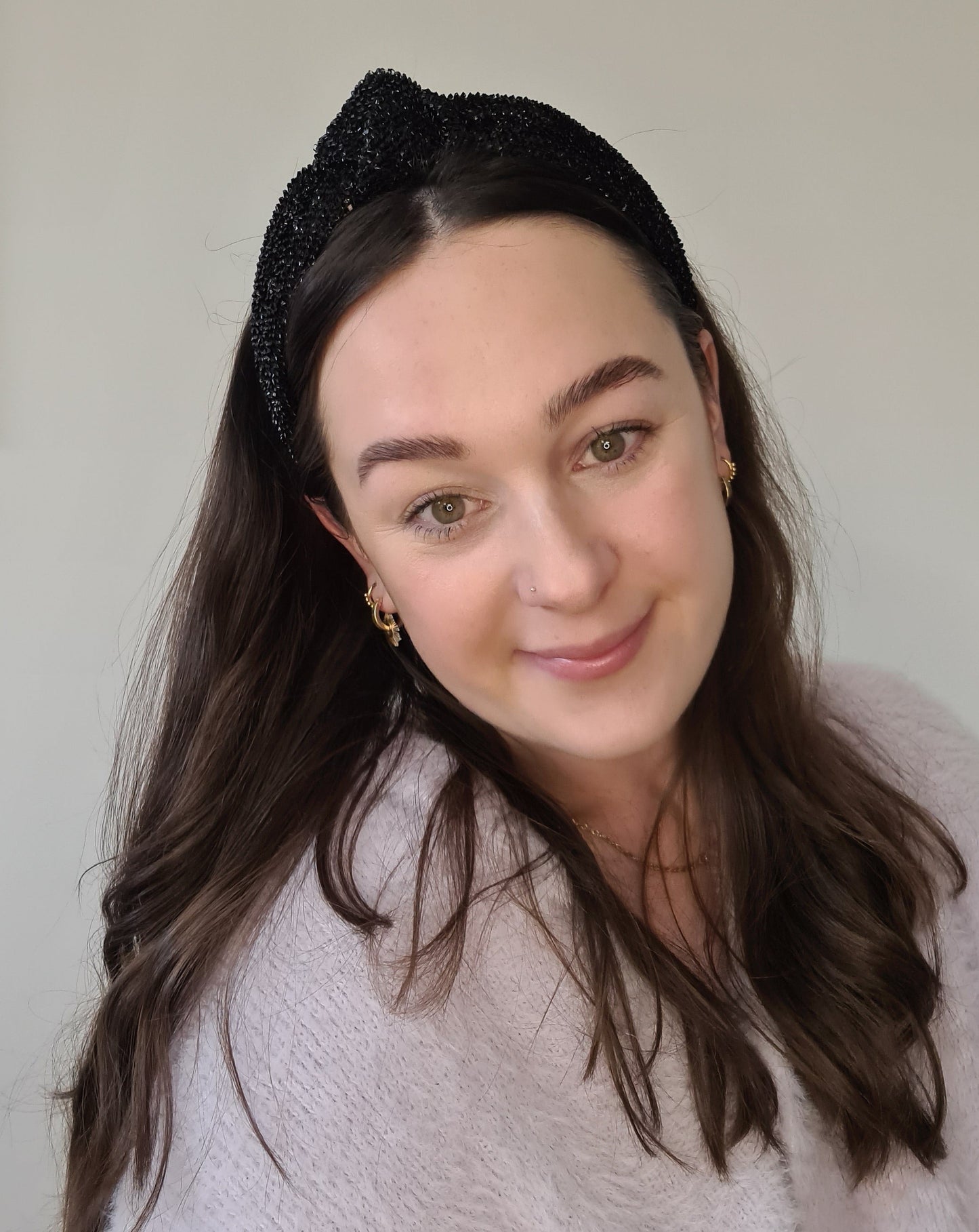 Black Tinsel Sparkle Knot Headband