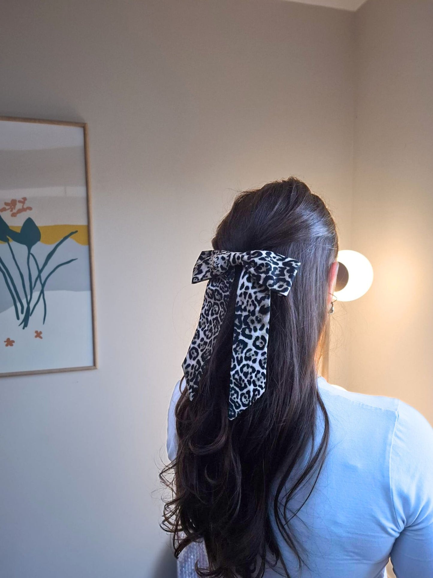 Leopard print hair bow