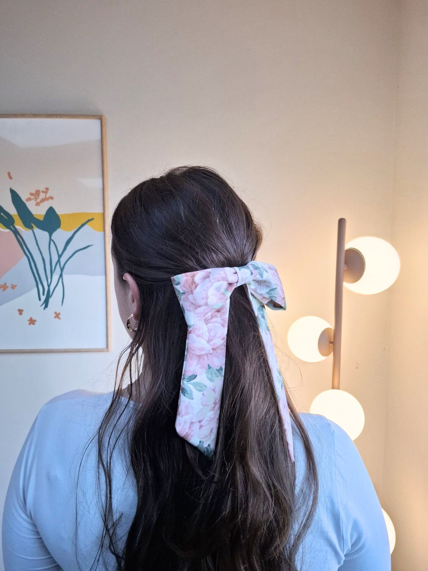 Kathleen pink floral hair bow