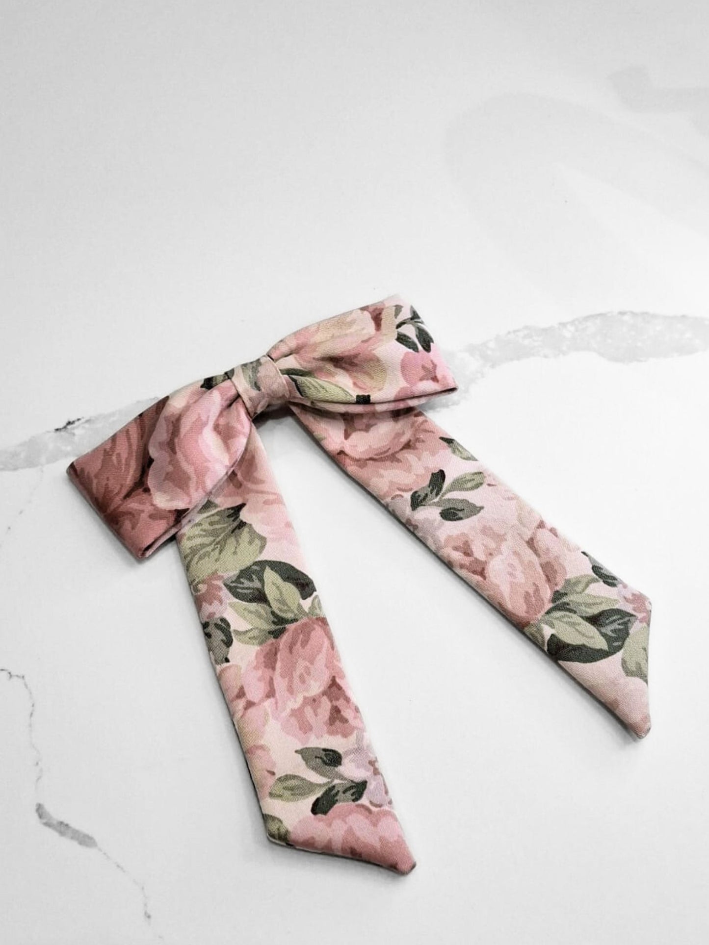 Kathleen pink floral hair bow