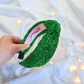 Green Tinsel Sparkle Knot Headband