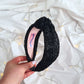 Black Tinsel Sparkle Knot Headband