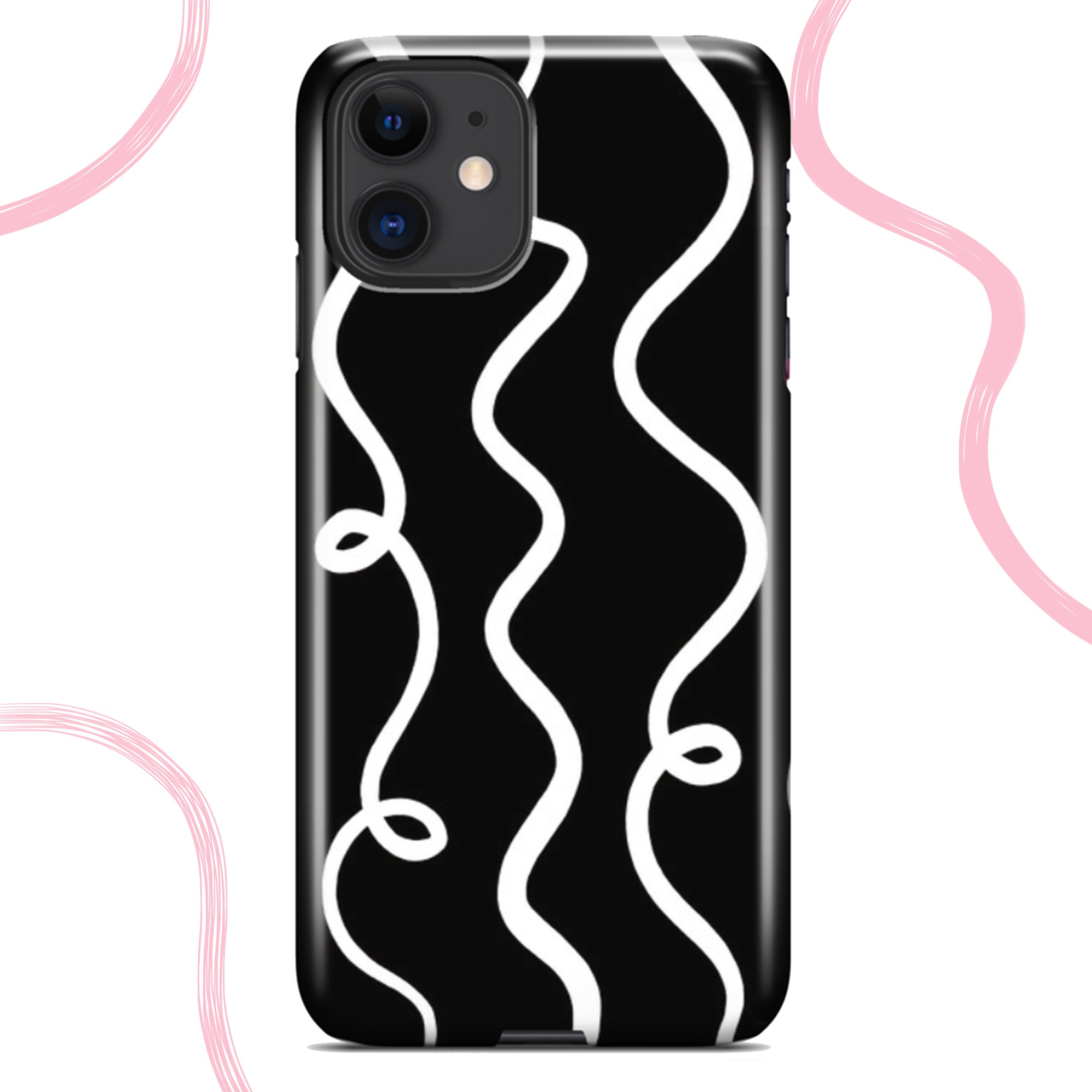 Black and White Squiggle Pattern Phone Case iPhone Case Samsung Case Google Pixel Case