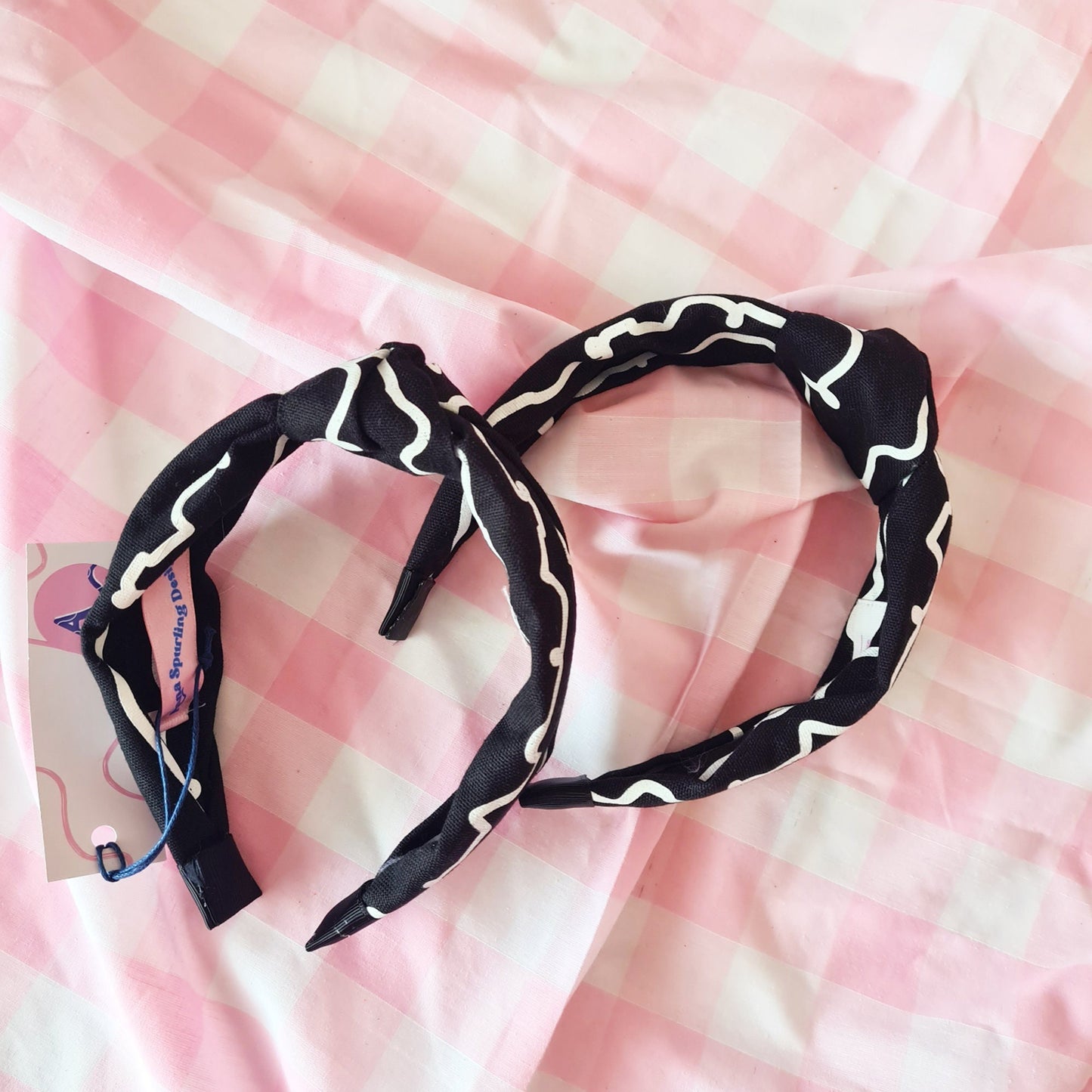 Black & White Squiggle Knot Headband